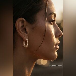 NEW 18K GOLD PLATED  EARRINGS – ICONIC YOU PAVÉ HOOPS